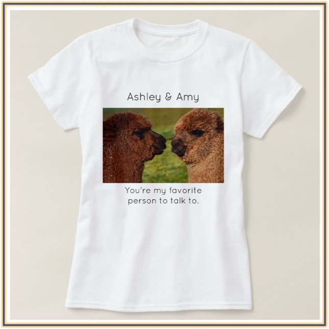 Camiseta Cute BFF Bestie Llama (Criador carregado)