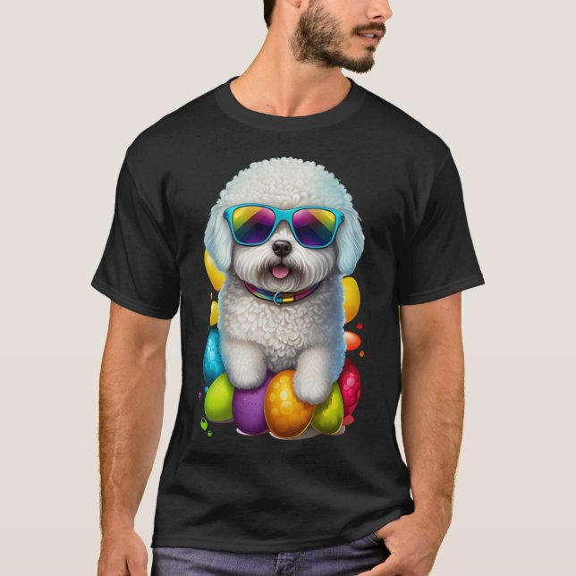 Camiseta Cute Bichon Frise Ovos Cachorros Figurinos M (Frente)
