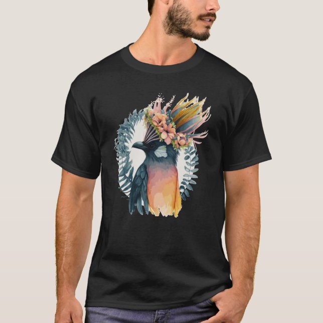 Camiseta Cute Bird Of Paradise Bird Flower Crown Pet Birds  (Frente)