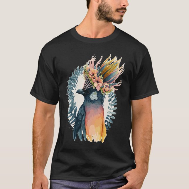 Camiseta Cute Bird Of Paradise Bird Flower Crown Pet Birds  (Frente)