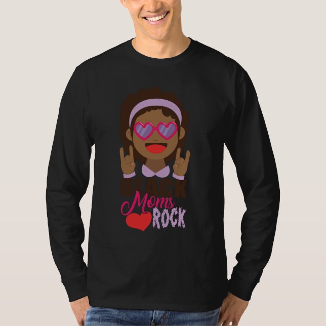 Camiseta Cute Black History Month Black Moms Rock Trendy Gr (Frente)
