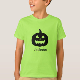 Camiseta Cute Black Pumpkin Nome Personalizado Halloween T