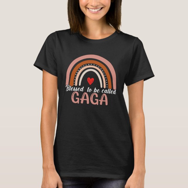 Camiseta Cute Blessed To Be Called Gaga Rainbow Women Mothe (Frente)