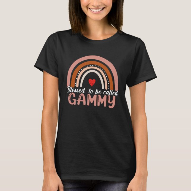 Camiseta Cute Blessed To Be Called Gammy Rainbow Women Moth (Frente)