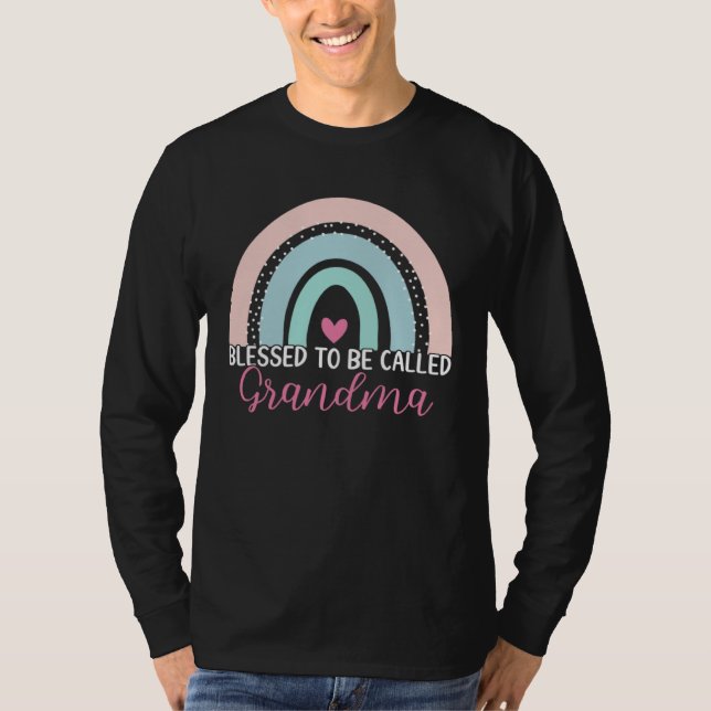 Camiseta Cute Blessed To Be Called Grandma Boho Rainbow Mom (Frente)