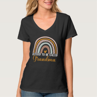 Camiseta Cute Blessed To Be Called Grandma Boho Rainbow Mot
