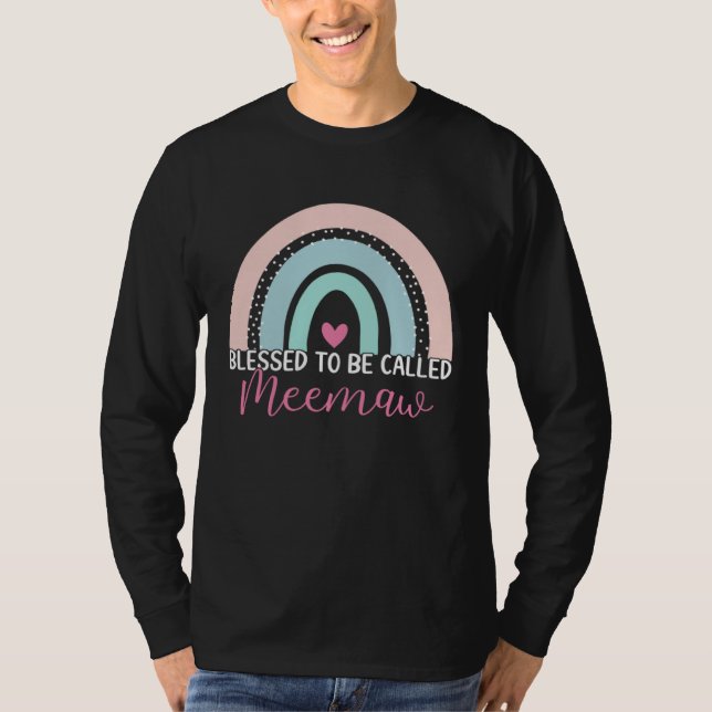 Camiseta Cute Blessed To Be Called Meemaw Boho Rainbow Mom  (Frente)