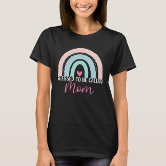 Camiseta Cute Blessed To Be Called Mom Boho Rainbow Mom Gra