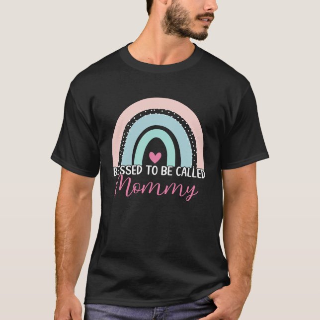 Camiseta Cute Blessed To Be Called Mommy Boho Rainbow Mom G (Frente)