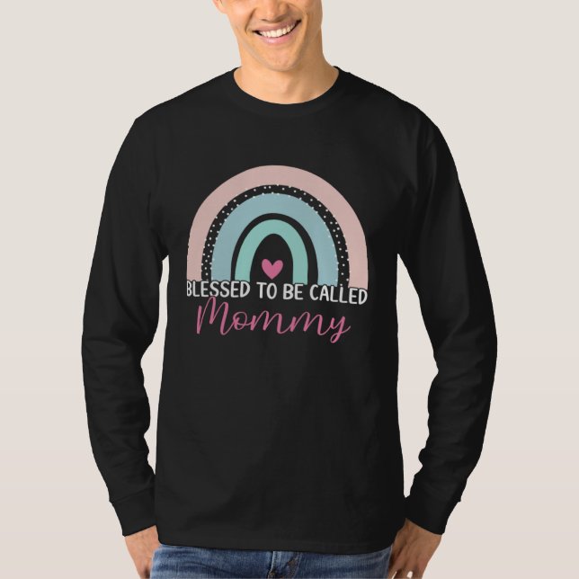 Camiseta Cute Blessed To Be Called Mommy Boho Rainbow Mom G (Frente)