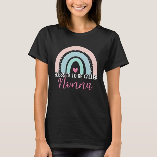 Camiseta Cute Blessed To Be Called Nonna Boho Rainbow Mom G (Frente)