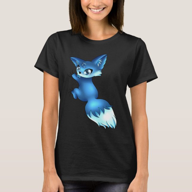 Camiseta Cute Blue Fox,   Animals (Frente)