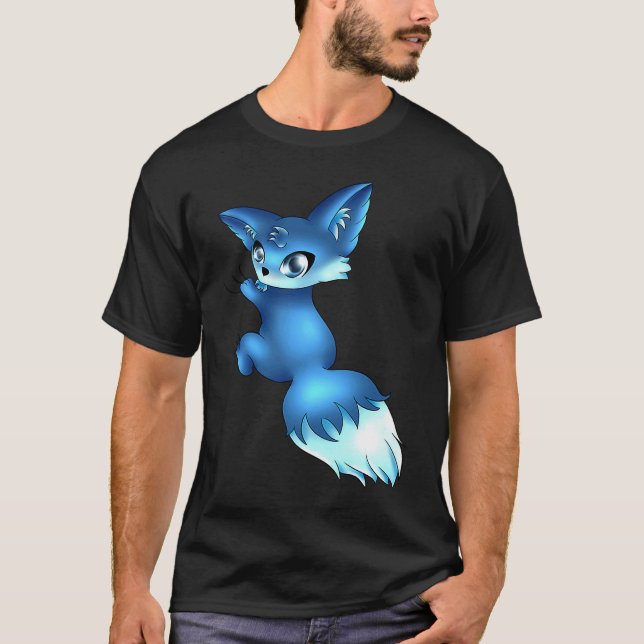 Camiseta Cute Blue Fox,   Animals (Frente)