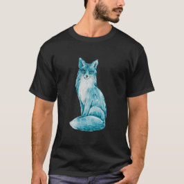 Camiseta Cute Blue Fox Cartoon with Sparkle