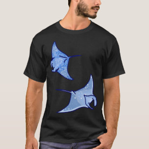 Camiseta Cute Blue Manta Rays – Ilustração da Vida Oceâni
