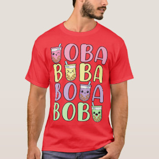 Camiseta Cute Boba Milk Tea Lover Kawaii Pastel Tapioca Bub
