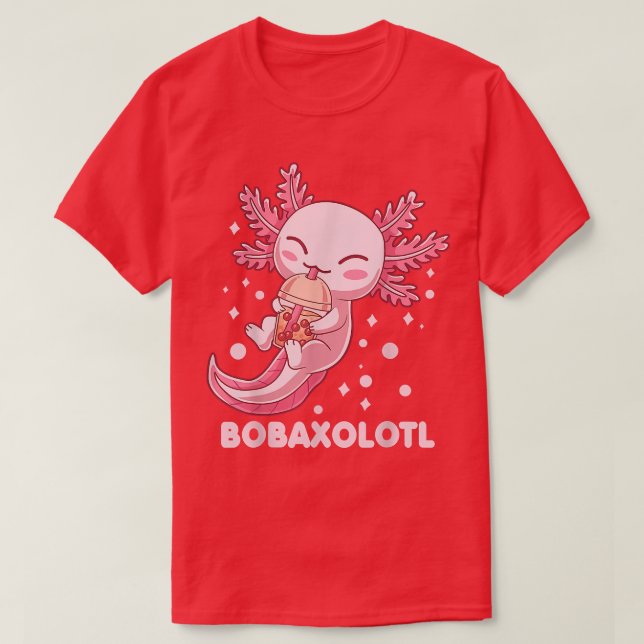 Camiseta Cute Bobaolotl Boba Tea Bubble milk Kawaii Aolotl (Frente do Design)