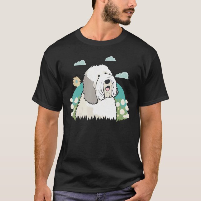 Camiseta Cute Bobtail Dog on Old English Sheepdog  2 (Frente)