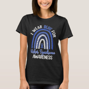 Camiseta Cute Boho Arco-Íris Eu Visto Azul Para A Síndrome