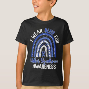 Camiseta Cute Boho Arco-Íris Eu Visto Azul Para A Síndrome