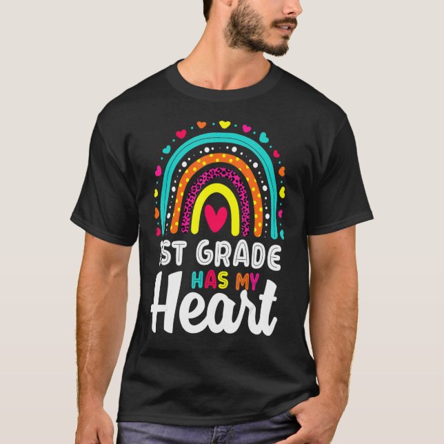 Camiseta Cute Boho Rainbow 1 Grau Tem Minha Professora V (Frente)