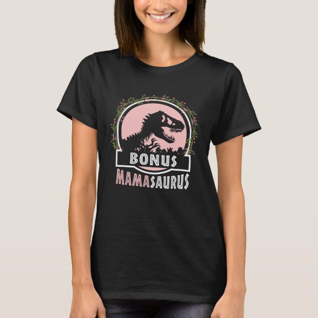 Camiseta Cute Bonus Mama Saurus Rex Mamasaurus Stepmom Moth (Frente)