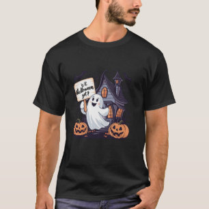 Camiseta Cute Boo Fantasma Fantasma Pumpkin Spooky House As