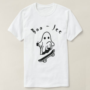 Camiseta Cute Boo Fantasma Patinação Divertido Halloween Ar