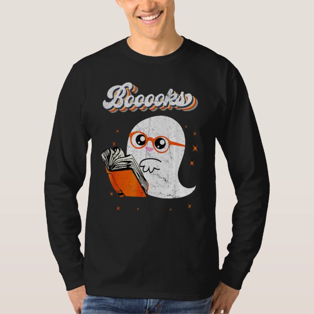 Camiseta Cute Booooks Ghost Read More Books Funny Teacher H (Frente)