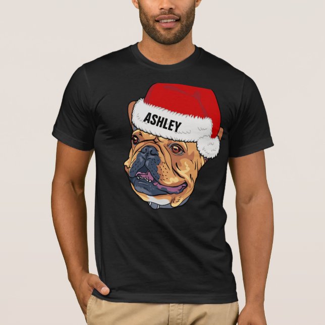 Camiseta Cute Boston Terrier Christmas Hog Big (Frente)