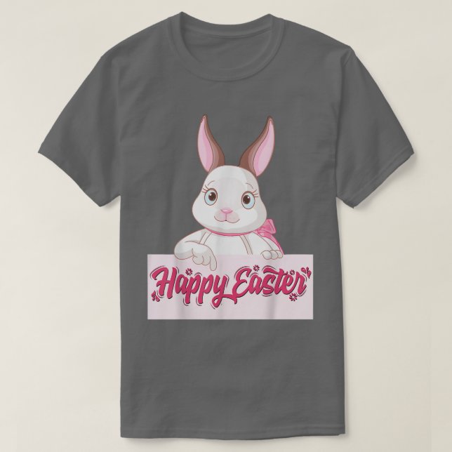 Camiseta Cute Boston Terrier Day Páscoa Bunny Ovos Páscoa B (Frente do Design)