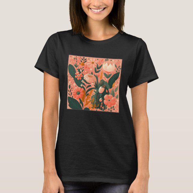 Camiseta Cute Botanical Roses Illustration Gorgeous Flower  (Frente)