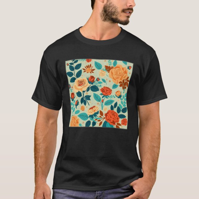 Camiseta Cute Botanical Roses Illustration Gorgeous Flower  (Frente)