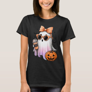 Camiseta Cute Bougie Ghost Café Pumpkin Spooky Season Hal