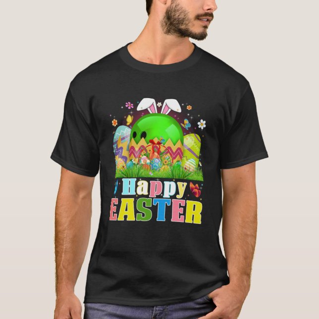 Camiseta Cute Bowling Ball Hatched From Egg Easter Day Men  (Frente)