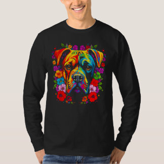 Camiseta Cute Boxer Dog Flowers