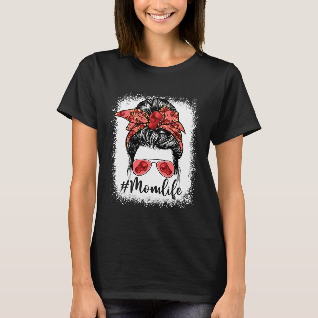 Camiseta Cute Boxing Mom Life Messy Bun Game Day Mother s D (Frente)