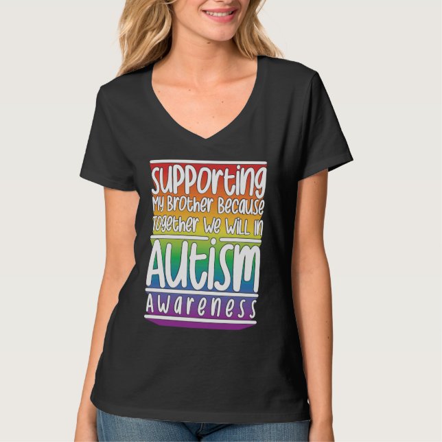 Camiseta Cute Brother Autism Awareness For Autism Support (Frente)