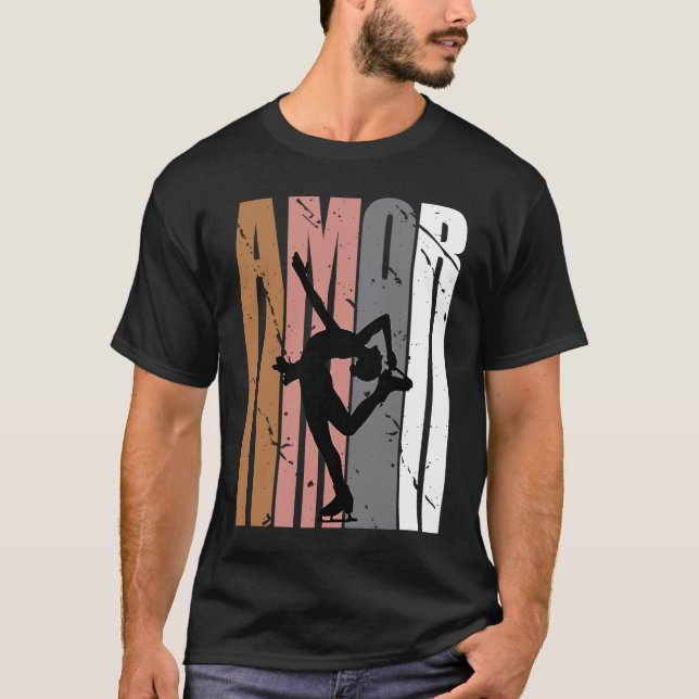 Camiseta Cute Brown Amor Ice Skating Motivational Girls Tee (Frente)