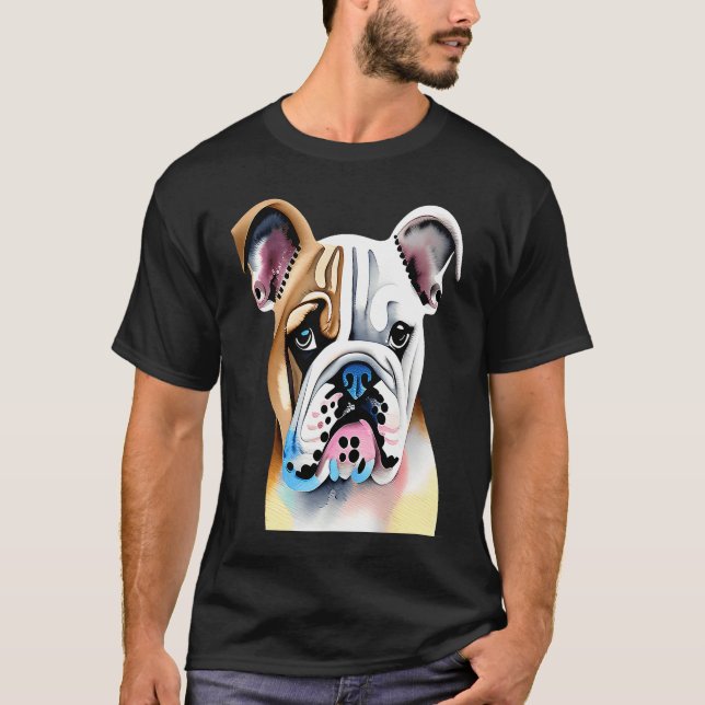 Camiseta Cute Bulldog Watercolour for bulldog lovers, Men W (Frente)
