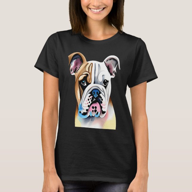 Camiseta Cute Bulldog Watercolour for bulldog lovers, Men W (Frente)