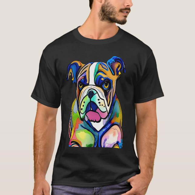 Camiseta Cute Bulldog Watercolour for bulldog lovers, Men W (Frente)