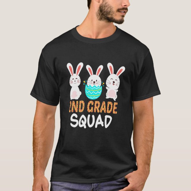 Camiseta Cute Bunnies 2nd Grade Teacher Squad Easter Day Ti (Frente)