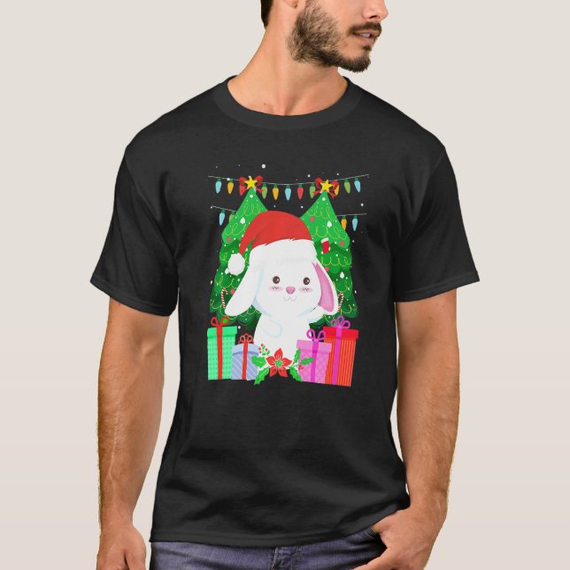 Camiseta Cute bunny fir tree Christmas (Frente)