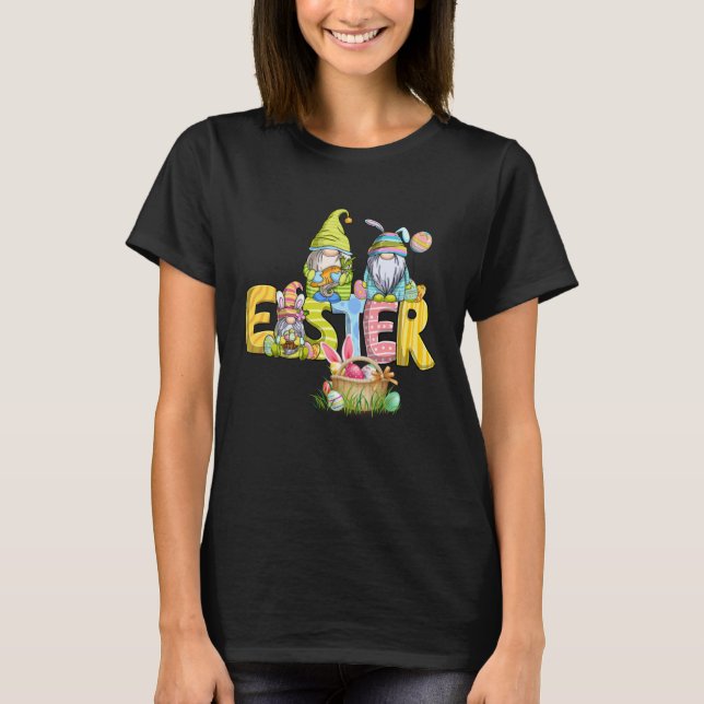 Camiseta Cute Bunny Gnome Easter Day Eggs Gnomes Easter 202 (Frente)
