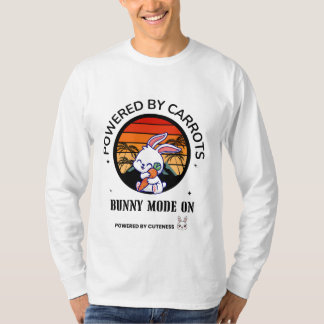 Camiseta Cute Bunny Hugging Carrot Retro Sunset T-Shirt 