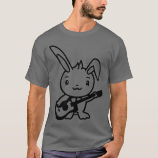 Camiseta Cute Bunny Rabbit Plays Guitar Music Guitarist Fun