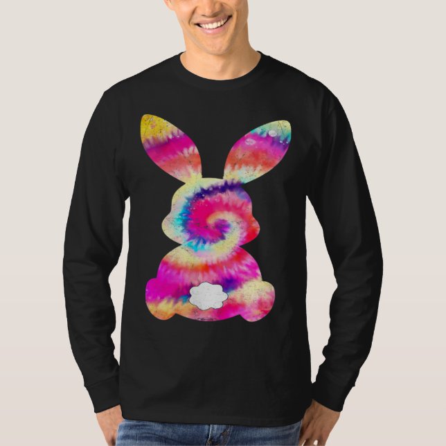 Camiseta Cute Bunny Rabbit Tie Dye Bow Tie Easter Day Girls (Frente)