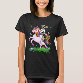 Camiseta Cute Bunny Ride Unicorn Easter Eggs Easter Day Kid