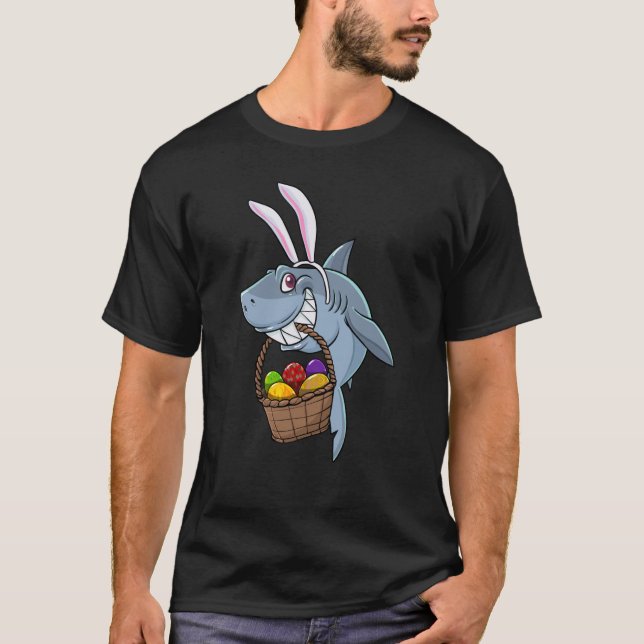 Camiseta Cute Bunny Shark Easter For Boys Girls (Frente)